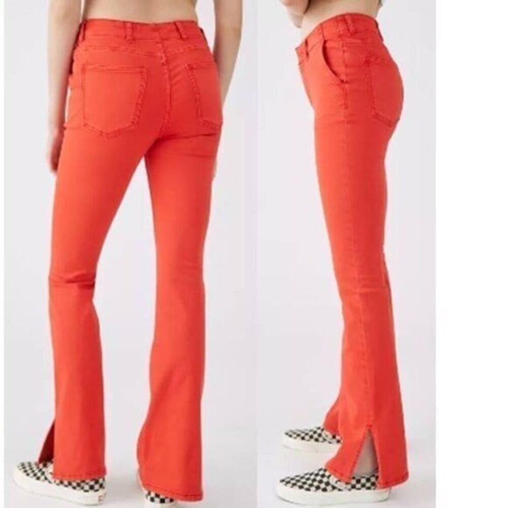 BDG Retro Skinny Puddle Mid Rise Stretchy Jean Slit Hem NEW $79